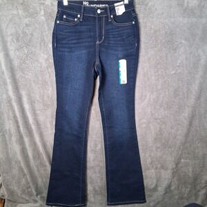 No Boundaries Jeans Women's Size 0 Bootcut Mid Rise Stretch Denim Dark Blue Wash